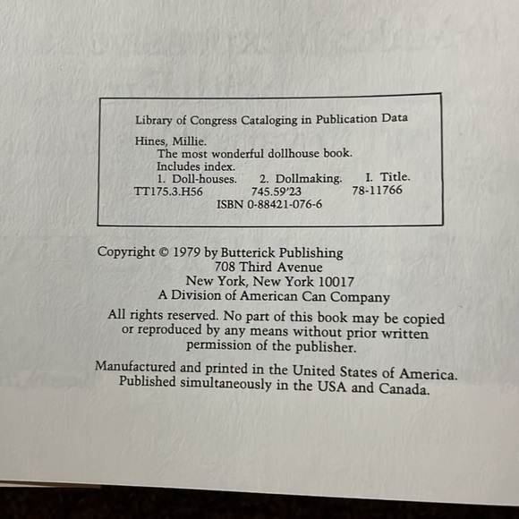 The Most Wonderful Dollhouse BOOK 1979 Millie Hines Hardcover Dust Jacket Teddy - Picture 6 of 16